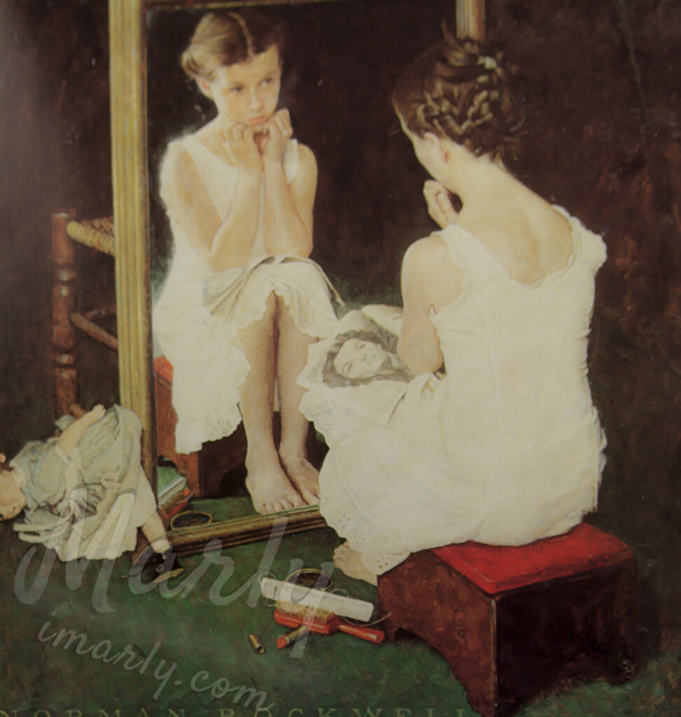 1954 Girl At The Mirror Post Cover March 6